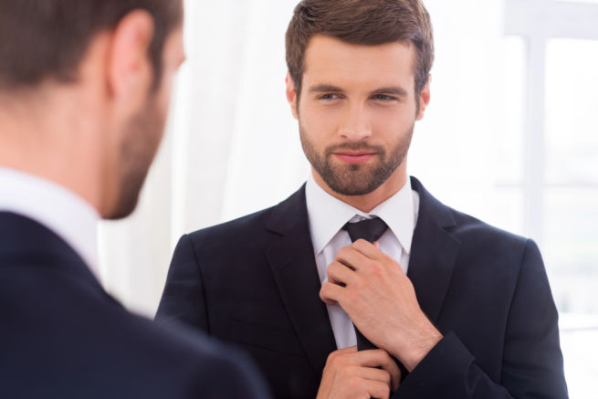 Man in a mirror